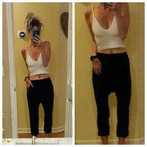Zara Crop Harem Black Dress Pants XS